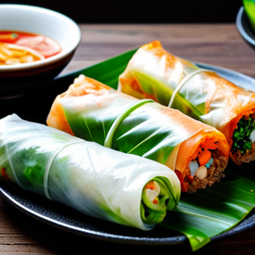 Home 20 Image Prompt 1: Fresh Vietnamese Spring Rolls (Gỏi Cuốn Tôm Thịt)**